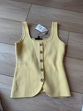 Zara vest yellow top with silver accents!